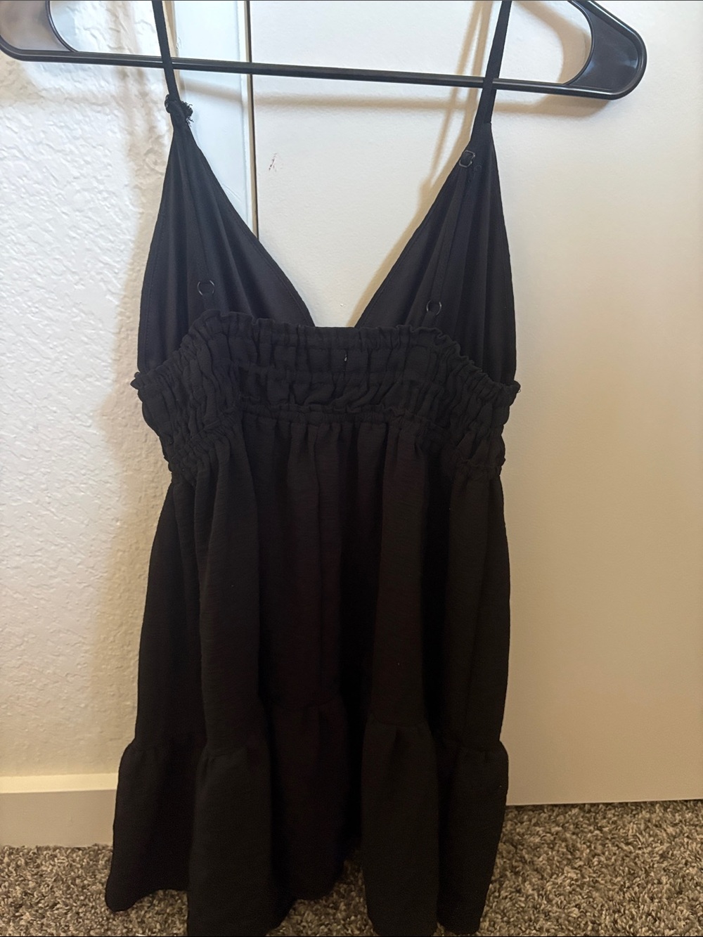 Inspired Hearts Black V-Neck Dress with Spaghetti Straps - Picture 3 of 5